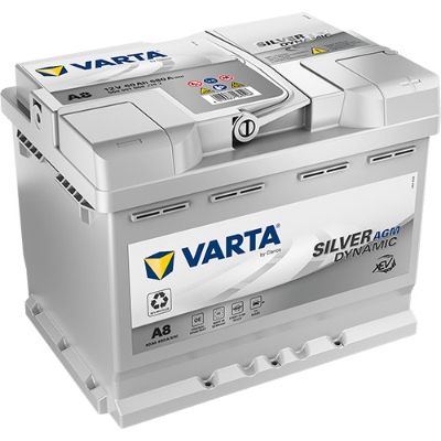 VARTA 60Ah 680A AGM R+ SILVER dynamic A8